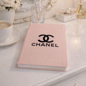 CHANEL Soft Pink Faux Leather Journal with Logo